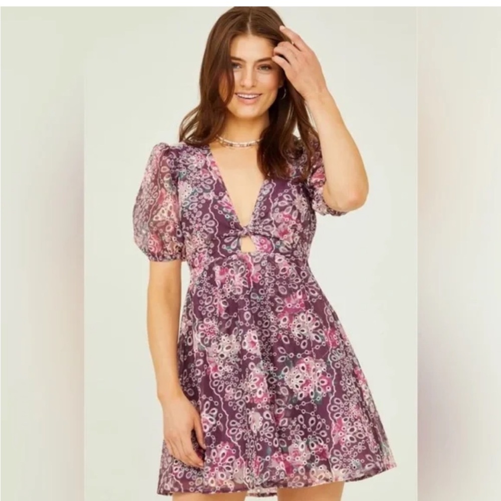 Altar'd State Burgundy Floral Dress